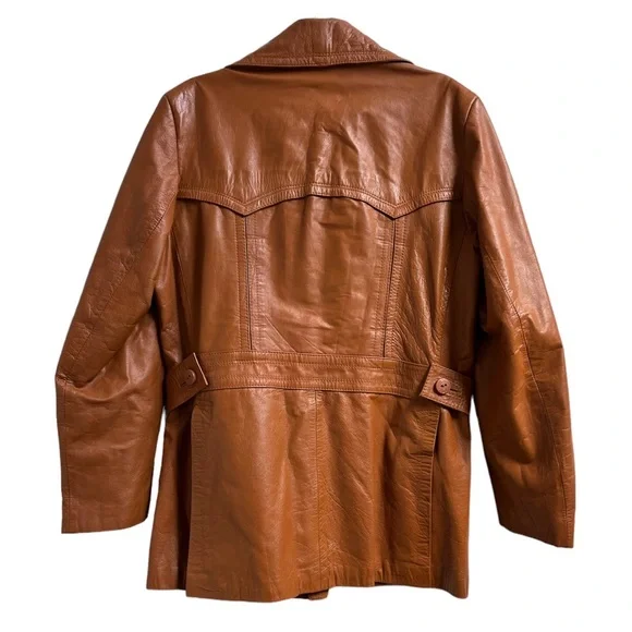 Vintage Wilsons Leather Cognac 1970's Jacket - Picture 2 of 11